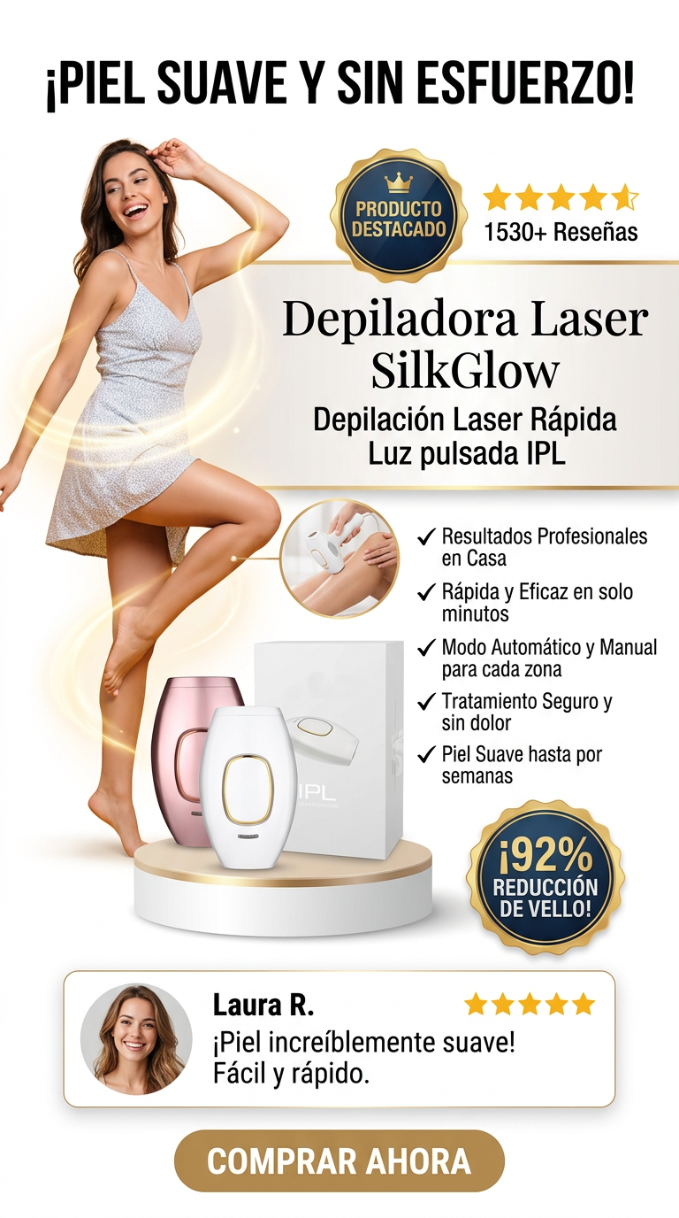 Depiladora Laser SilkGlow - Depilación Laser Rápida - Luz pulsada IPL