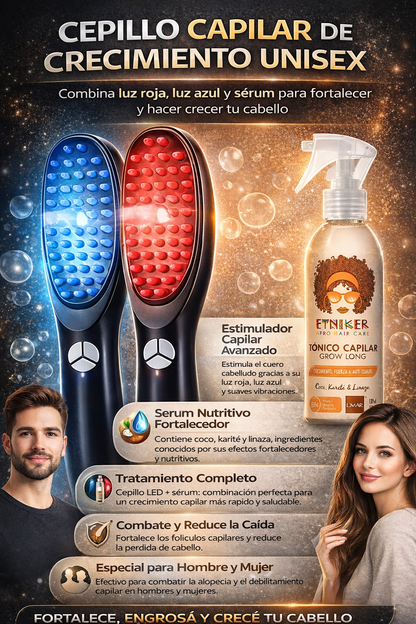 Cepillo para el Cabello Fototerapia + Obsequio Tónico Capilar "Crecimiento del Cabello"