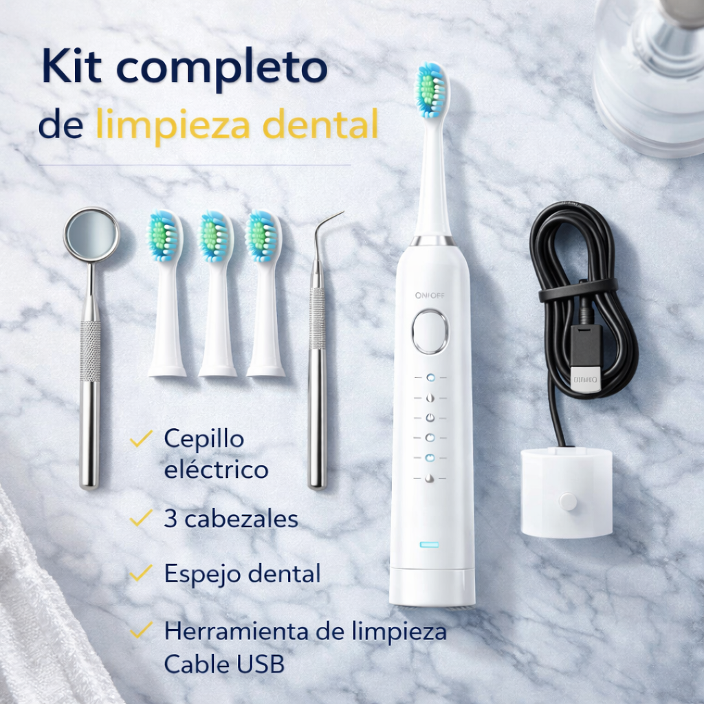 🪥 Cepillo Dental Eléctrico Sónico Recargable – Limpieza Profunda 31.000 Vibraciones/min