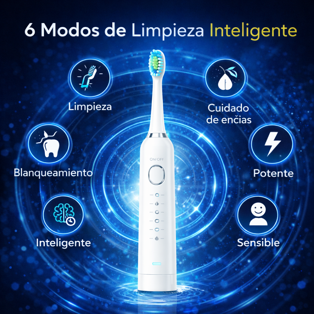 🪥 Cepillo Dental Eléctrico Sónico Recargable – Limpieza Profunda 31.000 Vibraciones/min