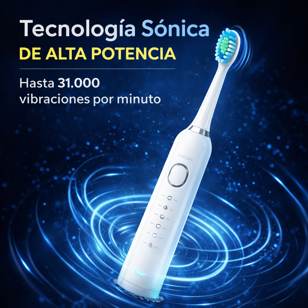 🪥 Cepillo Dental Eléctrico Sónico Recargable – Limpieza Profunda 31.000 Vibraciones/min