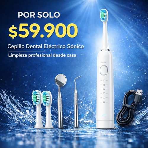 🪥 Cepillo Dental Eléctrico Sónico Recargable – Limpieza Profunda 31.000 Vibraciones/min