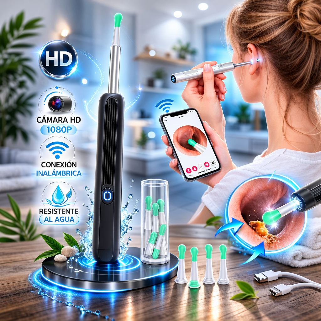 🔎 Limpiador de Cerumen con Cámara (Otoscopio digital)