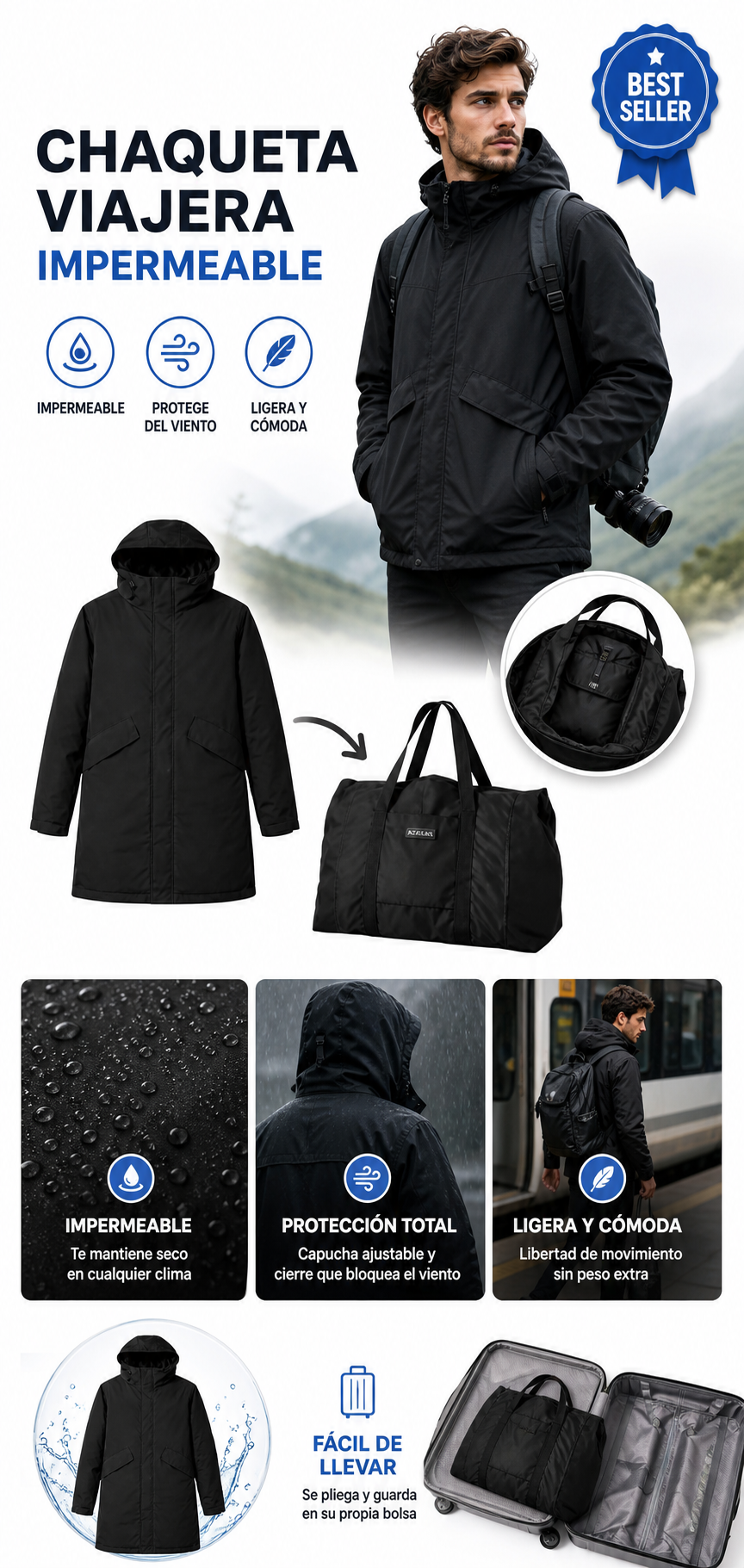 Chaqueta Viajera impermeable