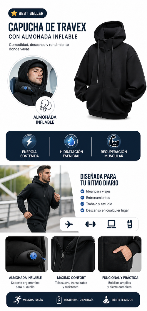 Capucha de Travex con Almohada Inflable