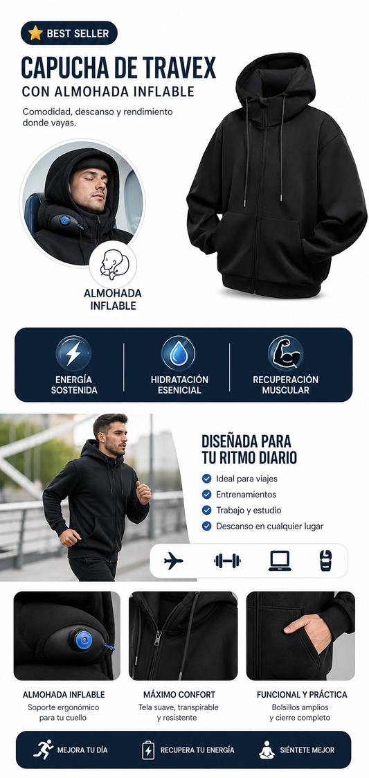 Capucha de Travex con Almohada Inflable