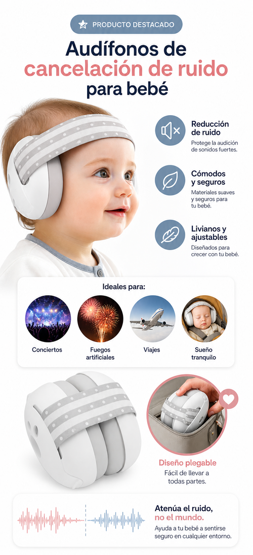 Audífonos cancelación de ruido para bebé