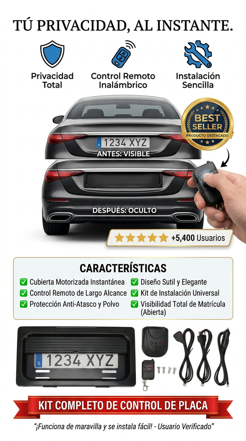 ¡CUIDADO CON LAS CÁMARAS! Este persiana inteligente hace que tu placa sea INVISIBLE... ¡Viaja Tranquilo!