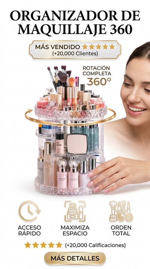 Organizador de maquillaje 360 multiusos