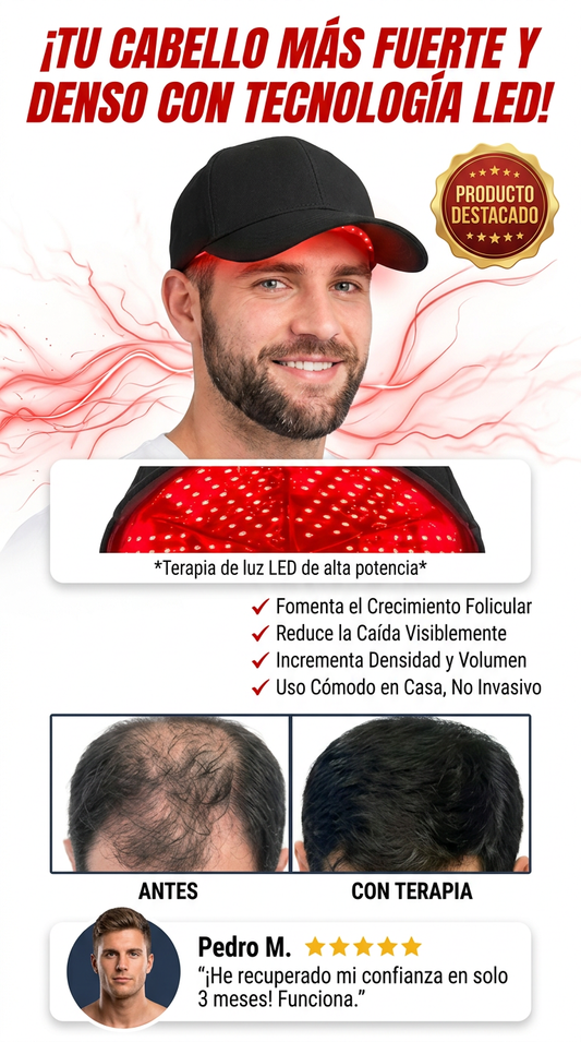 Gorra terapéutica LED anticaída con tecnología de Luz roja