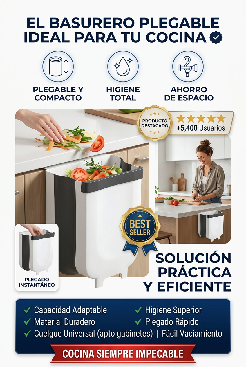 Basurero Multiusos Plegable Colgante Cocina